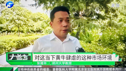 郑州大学张建华教授 郑州大学张建华教授在盛和苑南门接受河南电视台记者采访,点评商演实名制售票话题